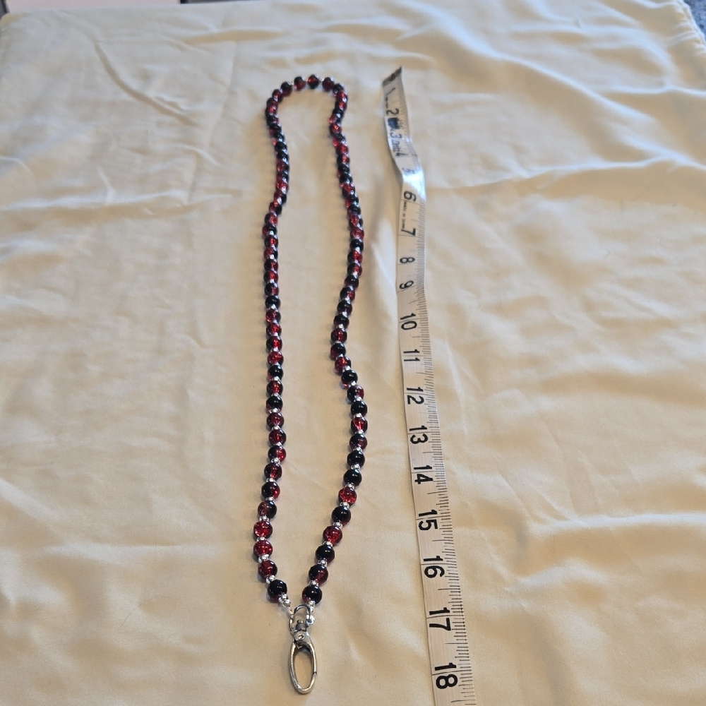 Elegant Black and Red Beaded Necklace